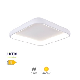 [203605079] Plafond plafonnier LED Simola carré 51 W 4000K Blanc