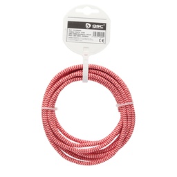 [101025003] Cabo têxtil 2,5 m (2 x 0,75 mm) Branco/Vermelho