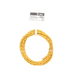 [101025014] Cabo têxtil 2,5 m (2 x 0,75 mm) trançado Amarelo