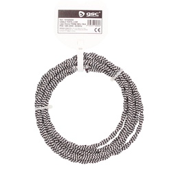 [101025023] Cabo têxtil 2,5 m (2 x 0,75 mm) trançado Negro/Branco