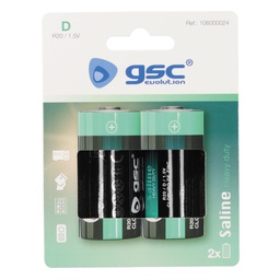 [106000024] Pilha salina GSC evolution R20 (D) Blister 2 un.