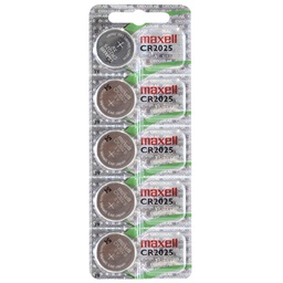 [106000031] Blister 5 Piles boutons lithium Maxell CR2025