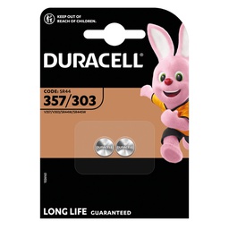 [106000035] Pilha de relógio Duracell 303/357 (SR44) Blister 2 un.
