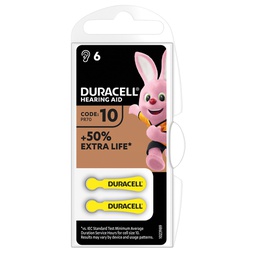 [106000040] Pilha de aparelho auditivo Duracell DA 10 Blister 6 un.