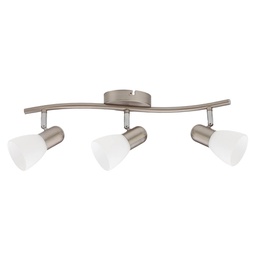 [202000043] Spot de plafond triple linéaire Série Guimara E14 Nickel