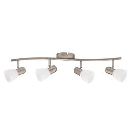 [202000044] Spot de plafond quadruple linéaire Série Guimara E14 Nickel