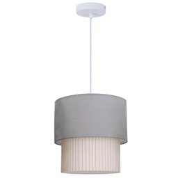 [204400033] Lâmpada de teto pendente Série Batwe E27 Ø 280 mm Cinzento