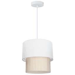 [204400034] Lâmpada de teto pendente Série Batwe E27 Ø 280 mm Branco