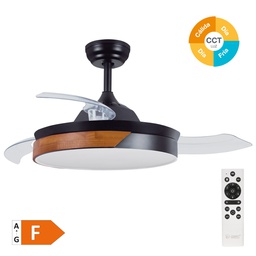[300005067] Ventilador de techo con mando 42' motor DC CCT aspas retractiles Natural/Blanco (copia)
