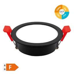 [200400011] LED recessed rounded fixture 4W 3000K-4000K-6000K Black