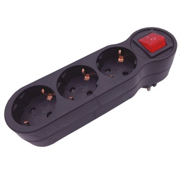 [103000028] Black 3 way adapter with switch